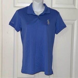Ralph Lauren Women's Blue Polo Shirt with Embroidered Logo